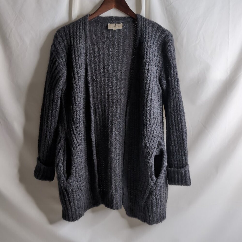 Berretti Women's Gray Knitted Sweater/Cardigan with Side Pockets, Small